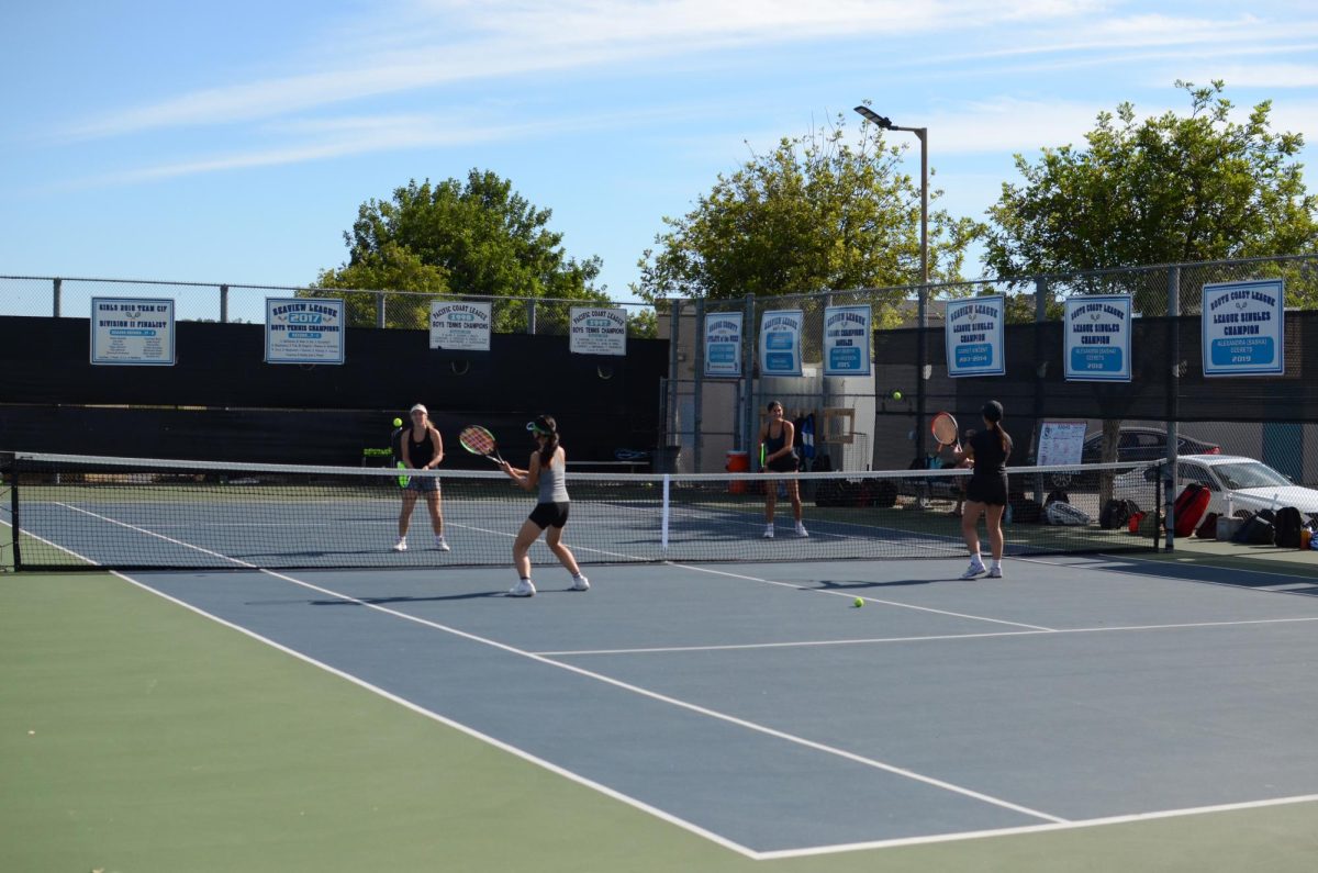 Girls Tennis during a game