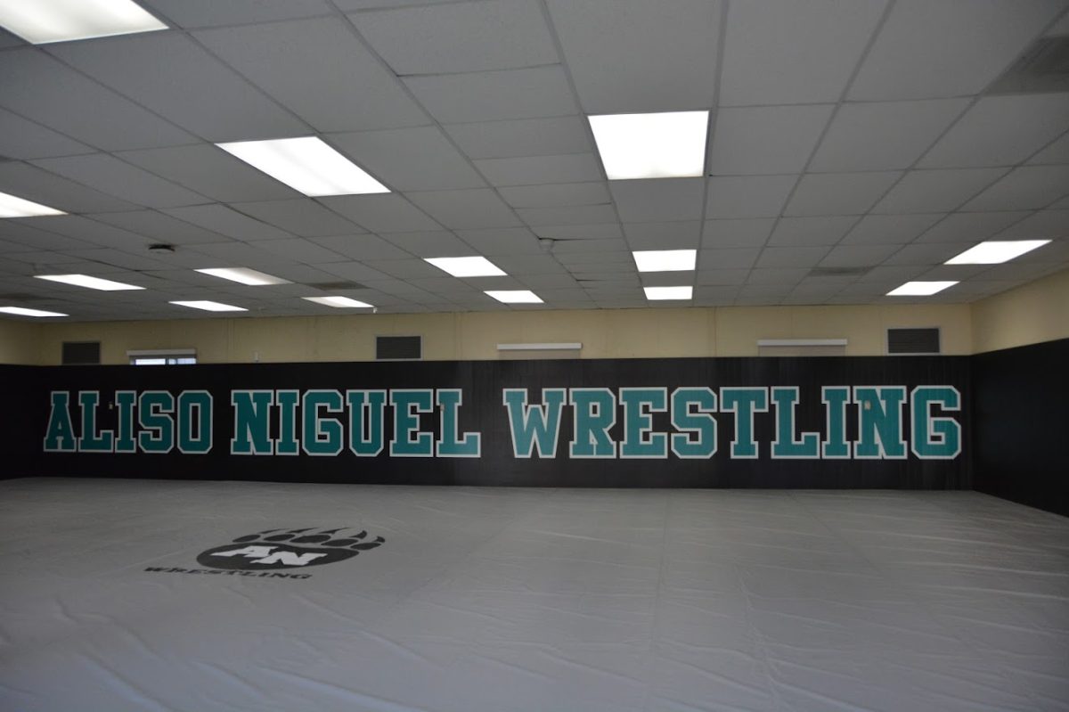 A look into the new wrestling room.