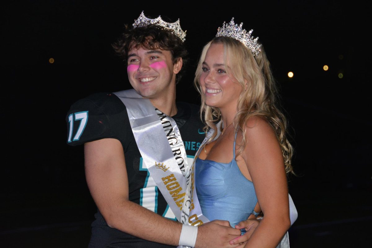 Gonzalo Garcia (12) and Jovie Becklin (12) win homecoming king and queen.