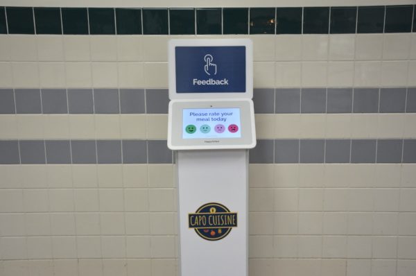 New lunch feedback machine in the cafeteria.