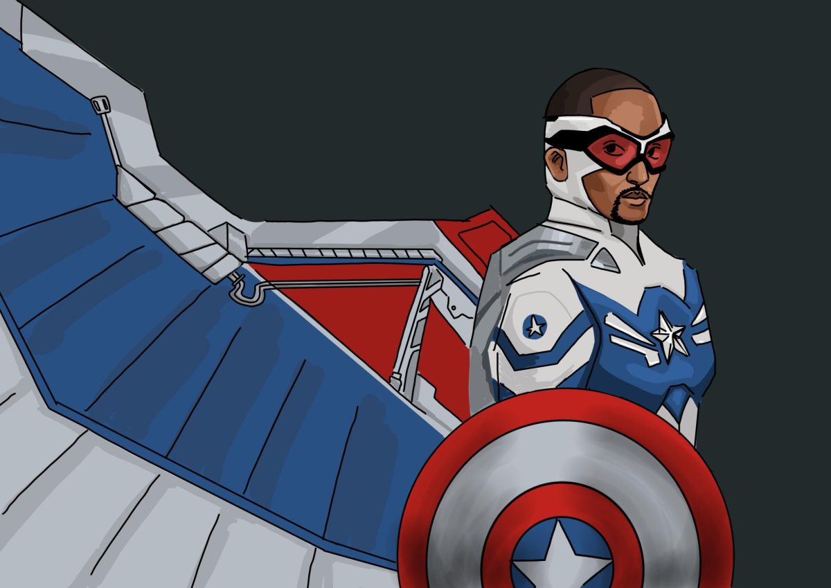 Captain America portrayed by Anthony Mackie.