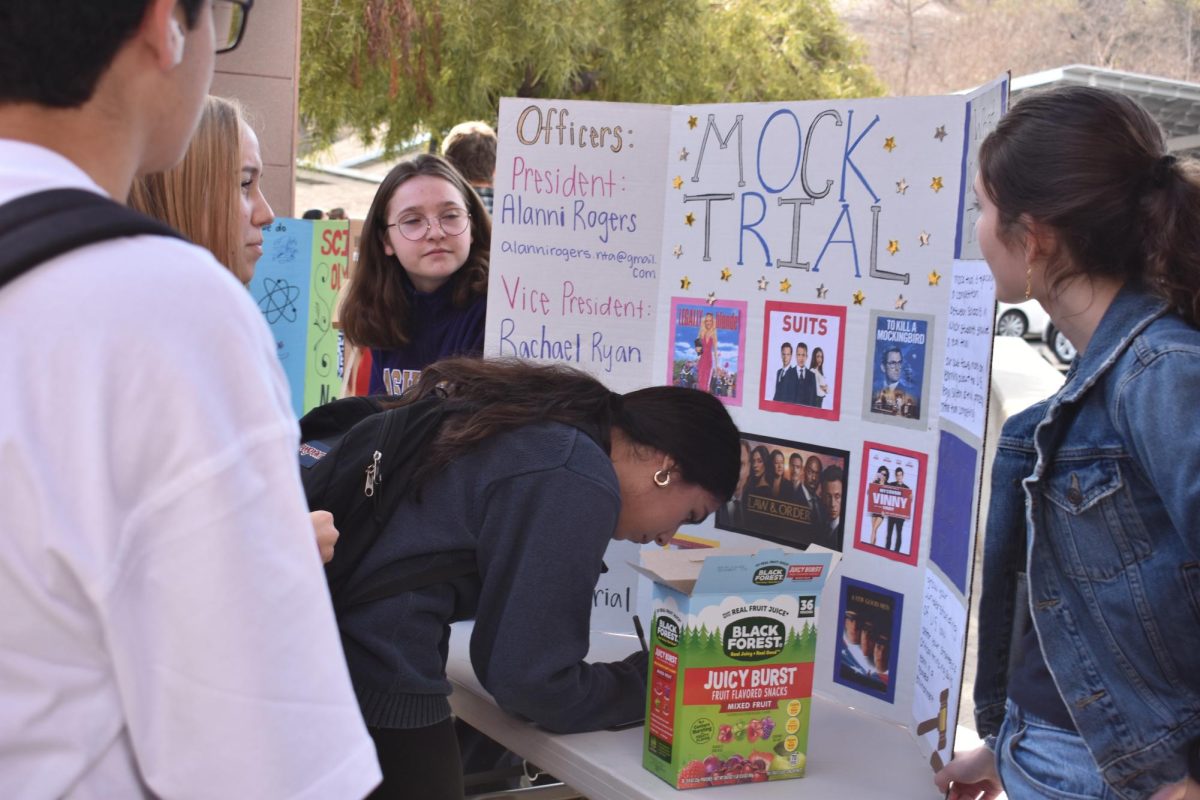 Students sign up for new clubs at Club Rush.