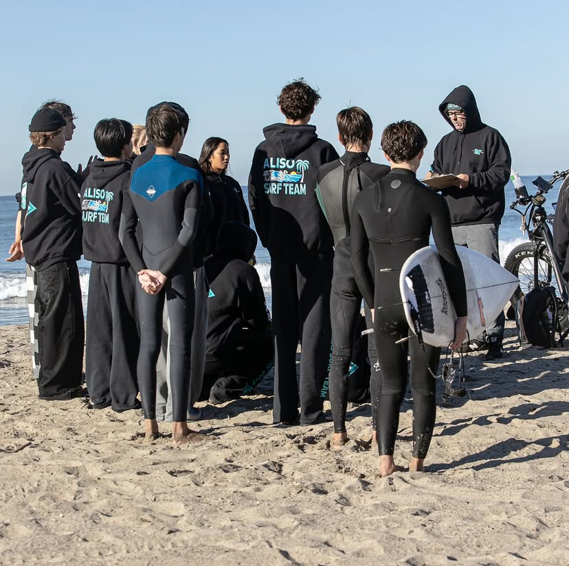 ANHS Surf team pep talk from Coach Werner from instagram @alisoniguelsurf